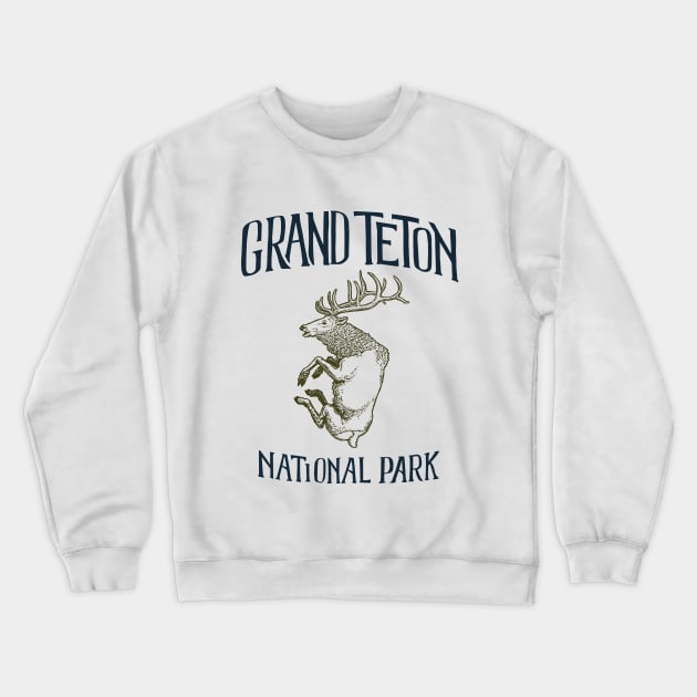 Grand Teton National Park: Falling Elk Crewneck Sweatshirt by calebfaires